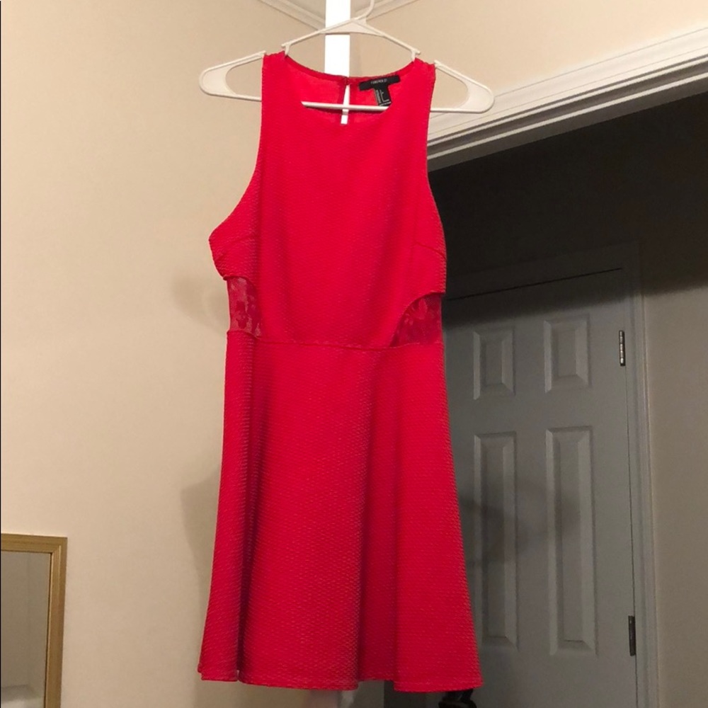 Forever 21 red dress with lace